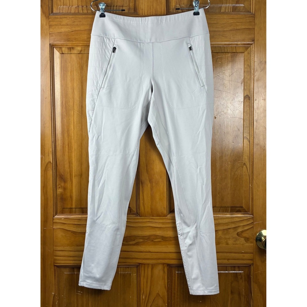 Athleta Peak Hybrid Fleece Tight Beige Quilted Leggings Hiking Pants Sz Medium